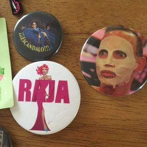 Drag queen merchandise pins tank patch stickers